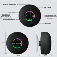 HOMEFISH Portable Waterproof Bluetooth Shower Speaker with RGB Light Suction Cup Wireless Speaker for Bathroom Kitchen Party etc 5