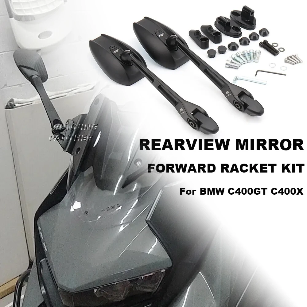 

C400GT C400X Motorcycle Accessories Rearview Mirror Forward Bracket Kit Black For BMW C400 GT C 400 GT C 400X 400GT c400x c400gt