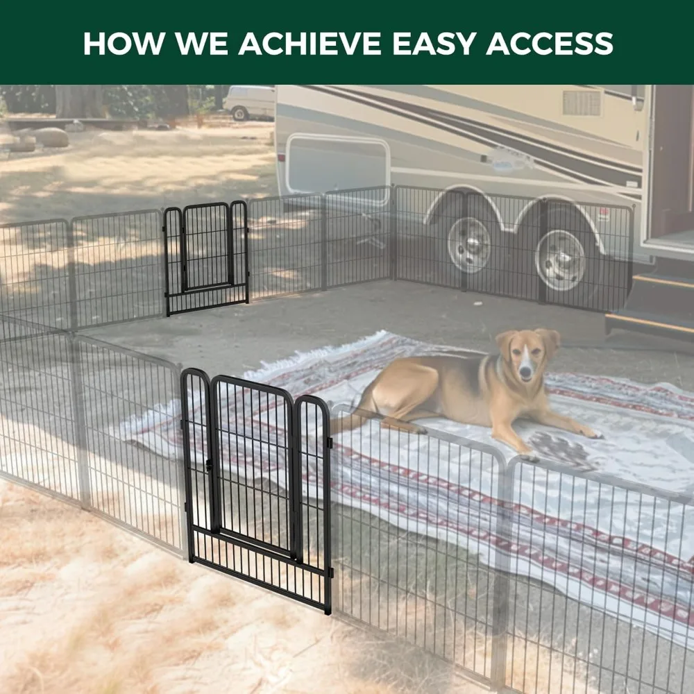 Instant Dog Playpen, Portable Pet Fence for Outdoor, RV Trips, and Camping, 32inch, 16 Panels for Small and Medium Dogs