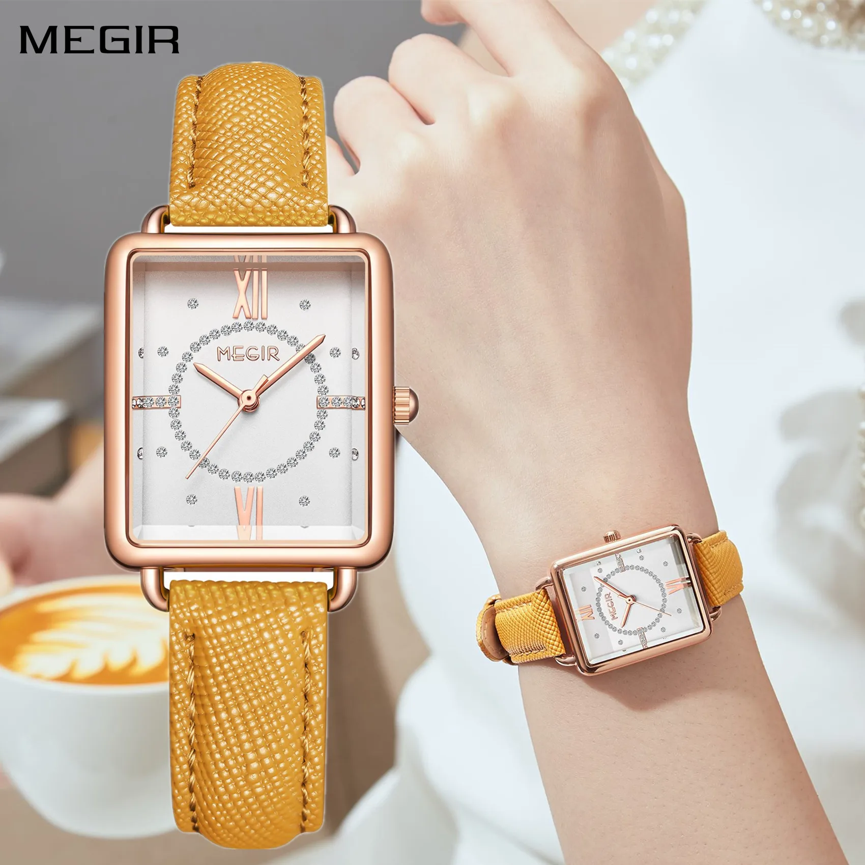 

MEGIR Women Watch Luxury Fashion Leather Strap Ladies Quartz Wristwatch Casual Sport Wrist Watches Dress Clock Relogio Feminino