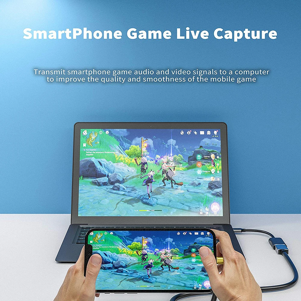 Video Capture Adapter USB 3.0 to HDMI-Compatible Audio Video Capture Card Device for OBS Live Streaming Broadcast Game Recording Box placa de captura