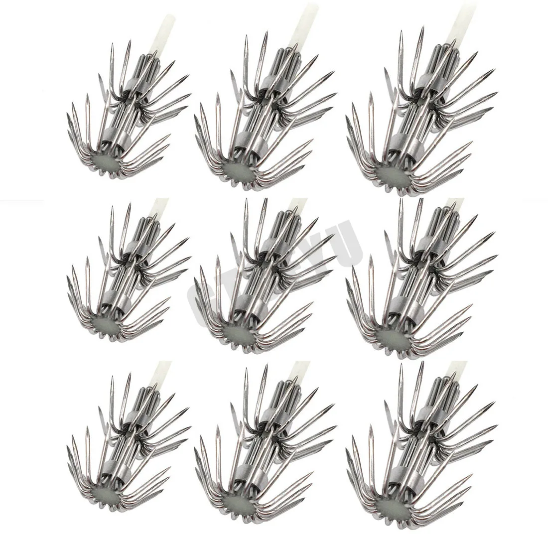 

9pcs Baosity Cuttlefish Squid Jig Lure Hooks Stainless Steel Claw Hook Glow Sharp Umbrella Hooks Baits for Shrimp Octopus