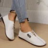 Summer Genuine Leather Women Shoes New Off White Non-slip Mommy Shoes Woman Flats Fashion Ladies Casuals Shoes Zapatos De Mujer 2