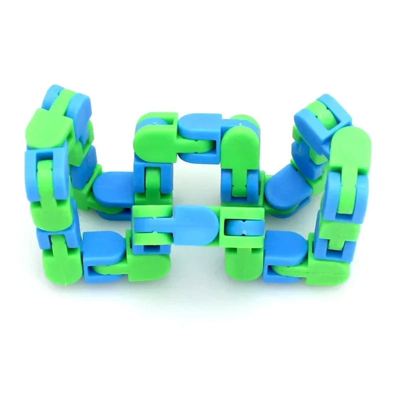1/2/5pcs DIY Shape 24 Links Wacky Tracks Fluid Wrist Joints Vent Fidget Sensory Toys Snake Puzzle Stress Relief Fidget Toy fidget toys,puzzle toys,anti stress toys