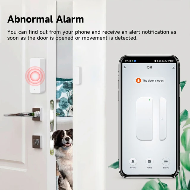 Tuya Zigbee3.0 2MQTT Smart Home Assistant Door Sensor Alarm Window Door  Detectors Security Protection Z2M HA Home Assistant 6