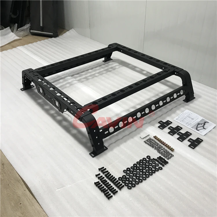 4X4 Pick Up Truck Nero Verniciato A Polvere In Acciaio Cromato Regolabile Multifunzionale Roll Bar Vasca Rack In Vendita