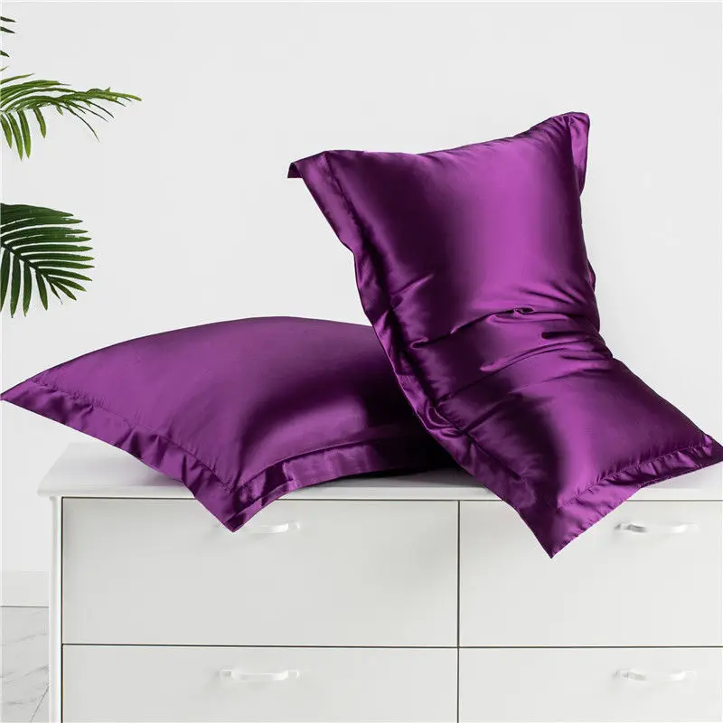 Natural Mulberry Silk Satin Pillowcase for Hair and Skin Superior Quality Pillow Case Solid Color Bedding Pillow Case Cover 6