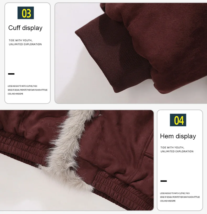 American Retro Mountain Carving Jacket Material Detail