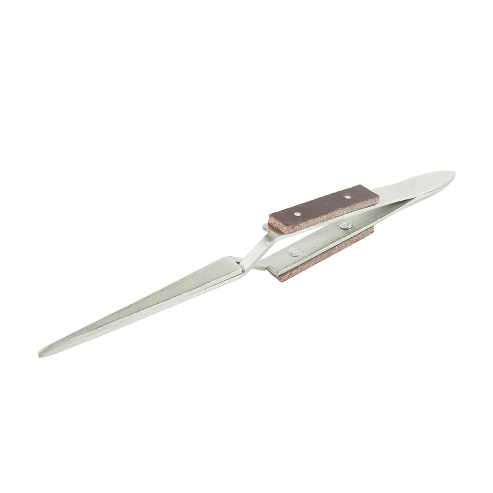 Stainless Steel Cross Locking Lock Tweezer Self Closing Jewelry Soldering Craft Repair Tool Insulated Tweezer Straight Elbow Tip