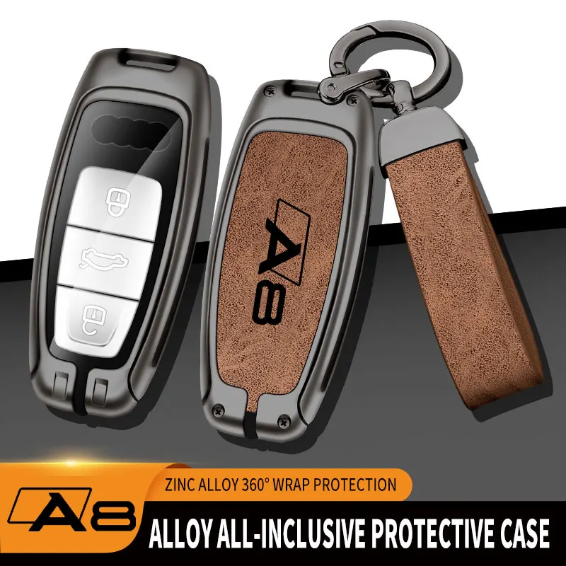 

Zinc Alloy Car Key Case For Audi A8 Remote Control Protector For Audi A3 A7 Q7 A6 A8 Key Cover Accessories