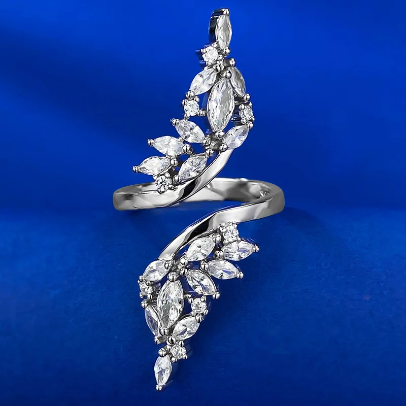 

2023 New INS Style Ring S925 Silver Imitation Diamond Eye Opening Simple Ring Foreign Trade Product