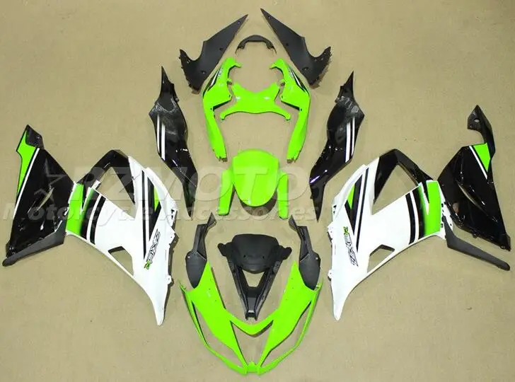 

НОВЫЕ комплекты обтекателей из АБС-пластика, подходят для Kawasaki ZX-6R ZX6R 636 2013 2014 2015 2016 2017 13 14 15 16 17 18, комплект кузова зеленого и белого цвета