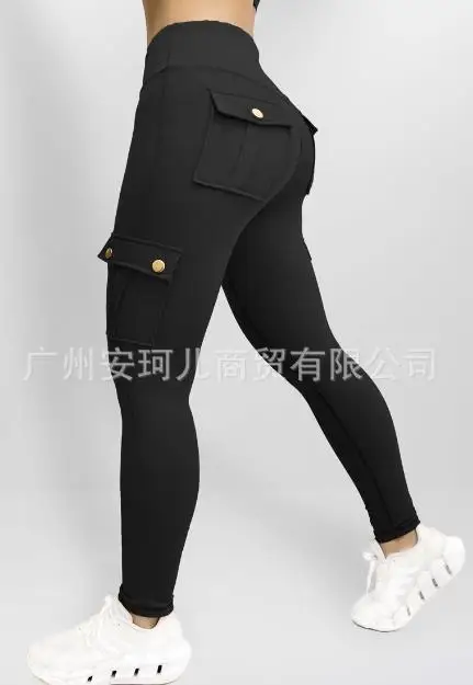 Women Sports Underpants 2024 Spring/Summer Latest Pocket Workwear Fitness Pants High Elastic Tight Yoga Pants Quick Drying Pants elmsk men s new workwear pants spring and autumn japanese loose oversized leggings hong kong fashion brand wide edition sports c