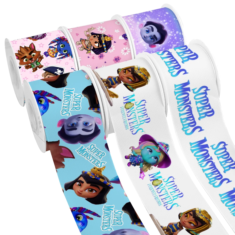 

Атласная лента для упаковки подарков, с принтом монстров