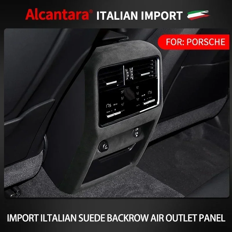 

Alcantara Suede Car Interior Rear Seat Air Condition AC Vent Outlet Cover Trim For Porsche Cayenne 2019 2020 2021 2022 2023 2024