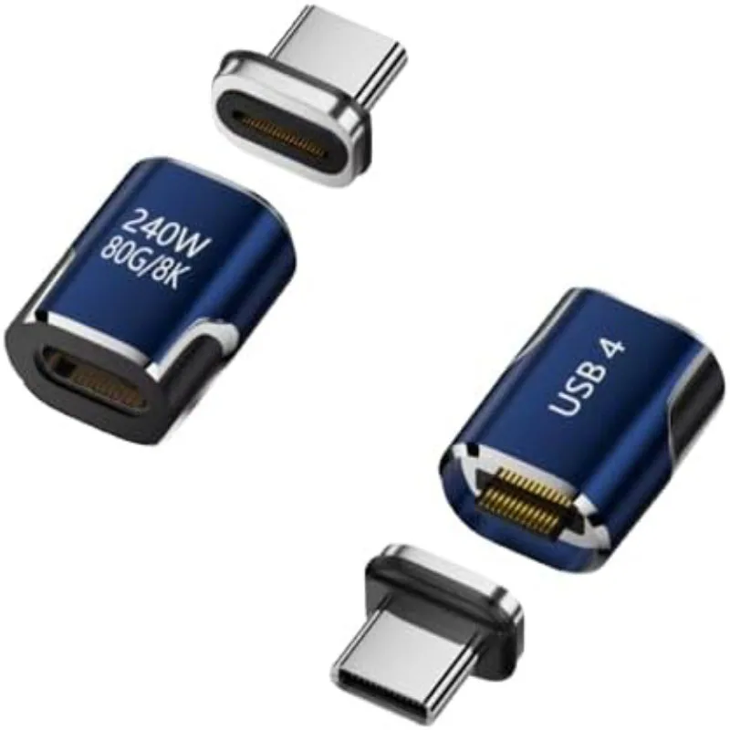 Ultra-Fast Magnetic USB-C to USB-C Charging & Data Transfer Cable - 240W Power, 80 Gbps Speed