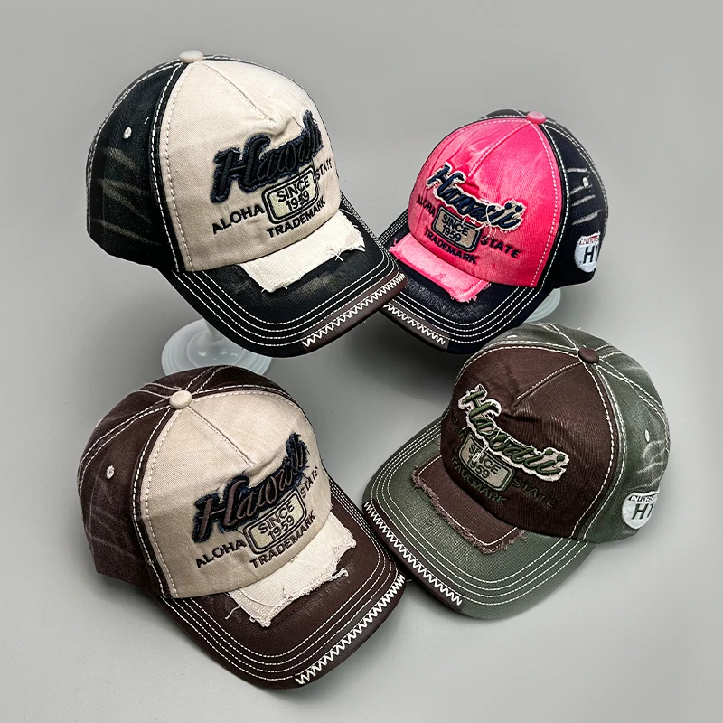 Koreanische Retro Männer Frauen Baseball Hüte Baumwolle Snapback Caps Stickerei Waschen Vielseitig Mode Brief Freizeit Sonnencreme Im Freien