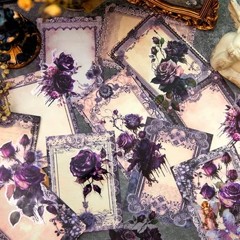 30 pezzi di materiale per album di carta Bloom pacchetto scuro manuale retrò materiali decorativi quaderni scrittura a mano