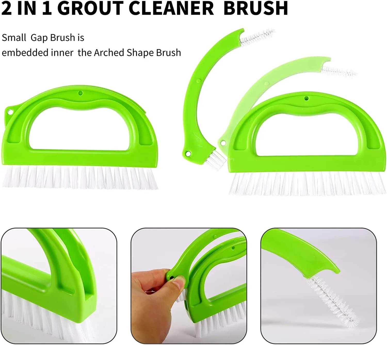 Description Picture 3 of item1/4Pcs Tile Joint Scrub Brush with Handle Perfect for Cleaning Brush Suitable for Window and Door Tracks Stovetops Joints