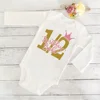 My 1/2 Birthday Newborn Bodysuit Infant Baby Birthday Party Outfits Clothes Toddler Jumpsuits Boys Girls Long Sleeve Romper Gift 1