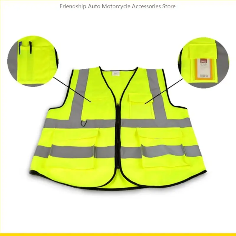 SZCH Yellow Reflective Vest Lightweight and Breathable High Visibility Vest Be Seen & Stay Safe in Low Light Conditions