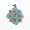 Tibetan Jewelry Nepal Brass flower Pendants Leaf Colver Amulet 2