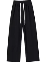 Women's Autumn Winter Thiened Fce Wide Leg Pants Casual Straight Cut High Waist Nine Points Korean Sle Trousers - Image 5