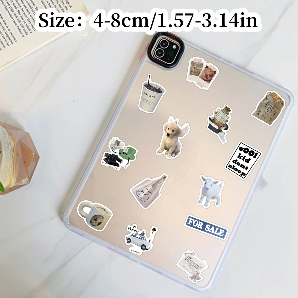 귀엽고 신선하며 빈티지 아트 그래피티 스티커, 다목적 DIY 문구, 노트북, 휴대폰, 수하물 케이스 장식 스티커, 57 개