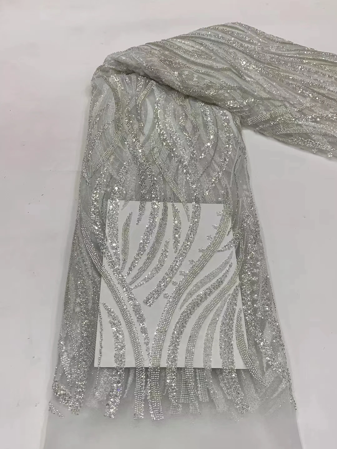 

2023 французское Тюлевое кружево с вышивкой из кристаллов, женское вечернее платье с блестками, 5 ярдов