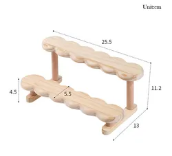 Elegant Wooden Rattan Desktop Organizer and Display Shelf (2 Tier rack)