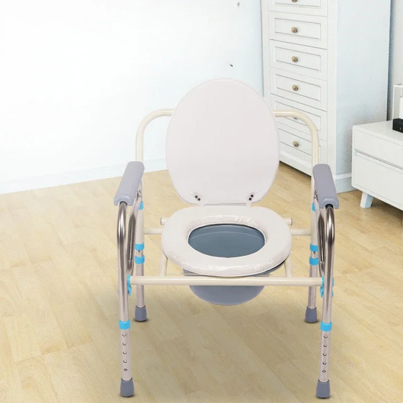 Stainless Steel Toilet Chair Elderly Commode Seat Adjustable Height Pregnant Bath Chair Senior Mobility Toilet
