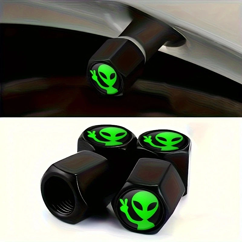 4pcs Alien Car Wheel Tire Valve Cap 2