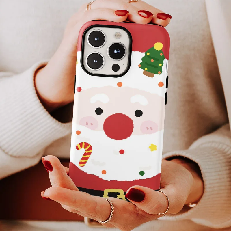 Festive Santa Claus Design 2-in-1 Protective Film Shell Cover