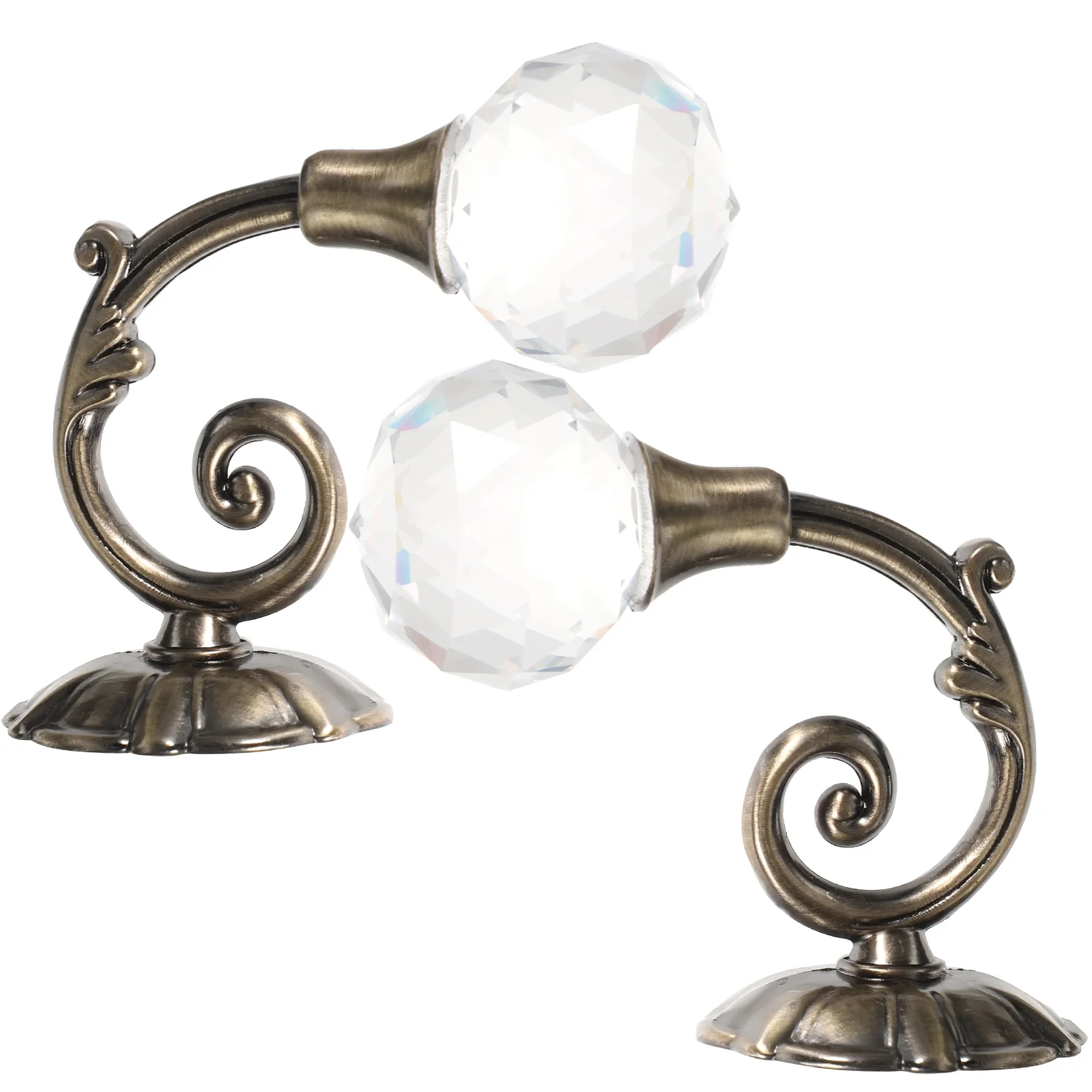 

LIOOBO 1 Pair of clear curtain holdbacks curtain hook holder ( brass )