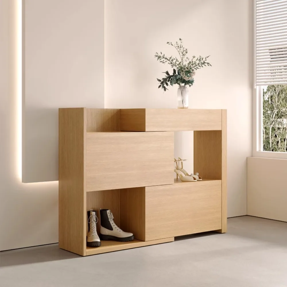 

Обувной шкаф в японском стиле для гостиной, современный минималистичный деревянный холл