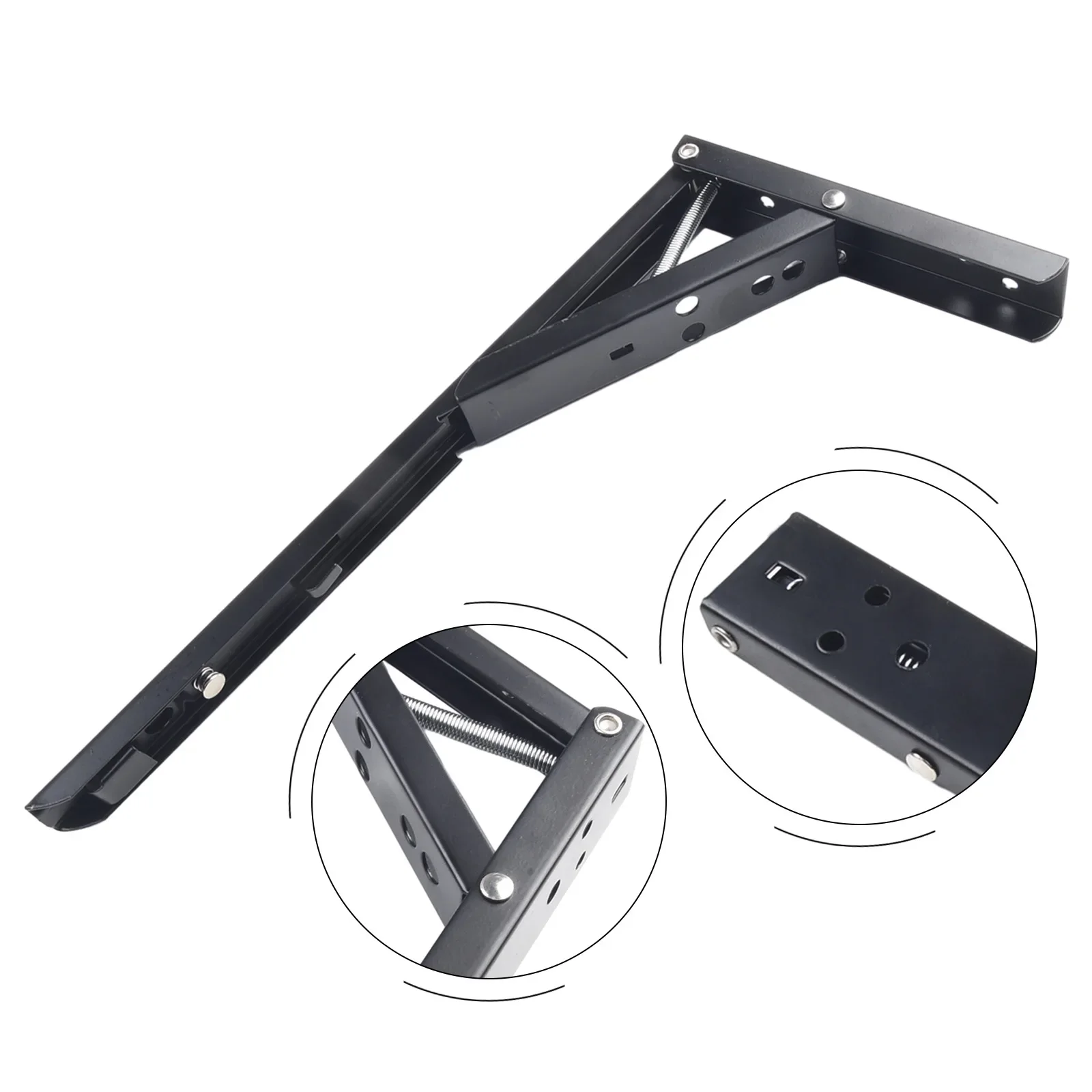 Heavy Duty Metal DIY Collapsible Shelf Hinge Accessories for Work Bench Black Stainless Steel Triangular Folding Partition folding hinges