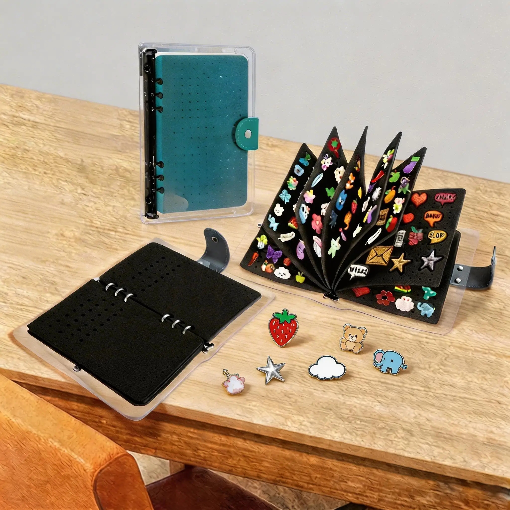 Enamel Pin Collector's Display Album with Clear Cover - Portable Organizer