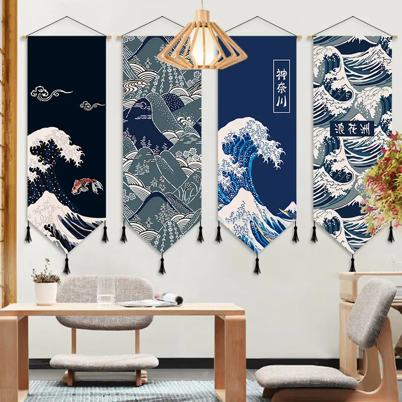 

Japan Ukiyoe Scroll Wall Paintings Vintage Room Decor Aesthetic Tapestry Wall Art Hanging Decoration Posters Canvas Printings