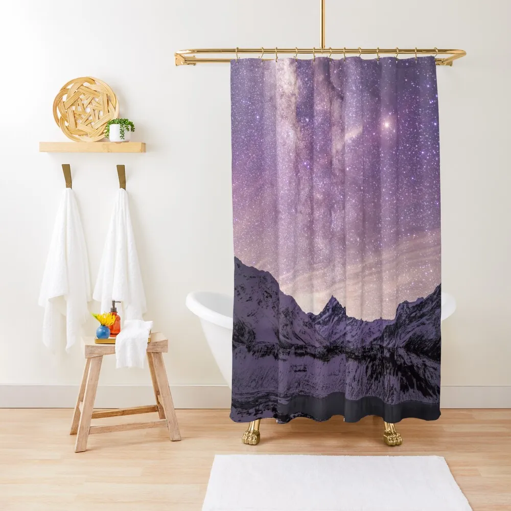 

Aoraki New Zealand by nightShower Curtain Waterproof Bath And Anti-Mold Anime Bathroom Bathroom Fabric Curtain