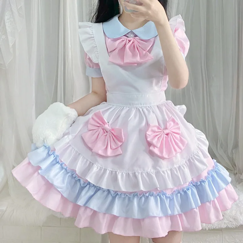 

Plus Size Fantasy Anime Maid Dress Japanese Cosplay Costume Sweet Girl Outfit Lolita Dress Jk Uniform Pink Cat Girl Kawaii