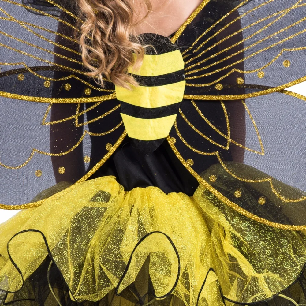 Deluxe Girls Bee Dresses with Wings Girl Halloween Animals Cosplay Costume  Carnival Easter Purim Fancy Dress - AliExpress 200000532