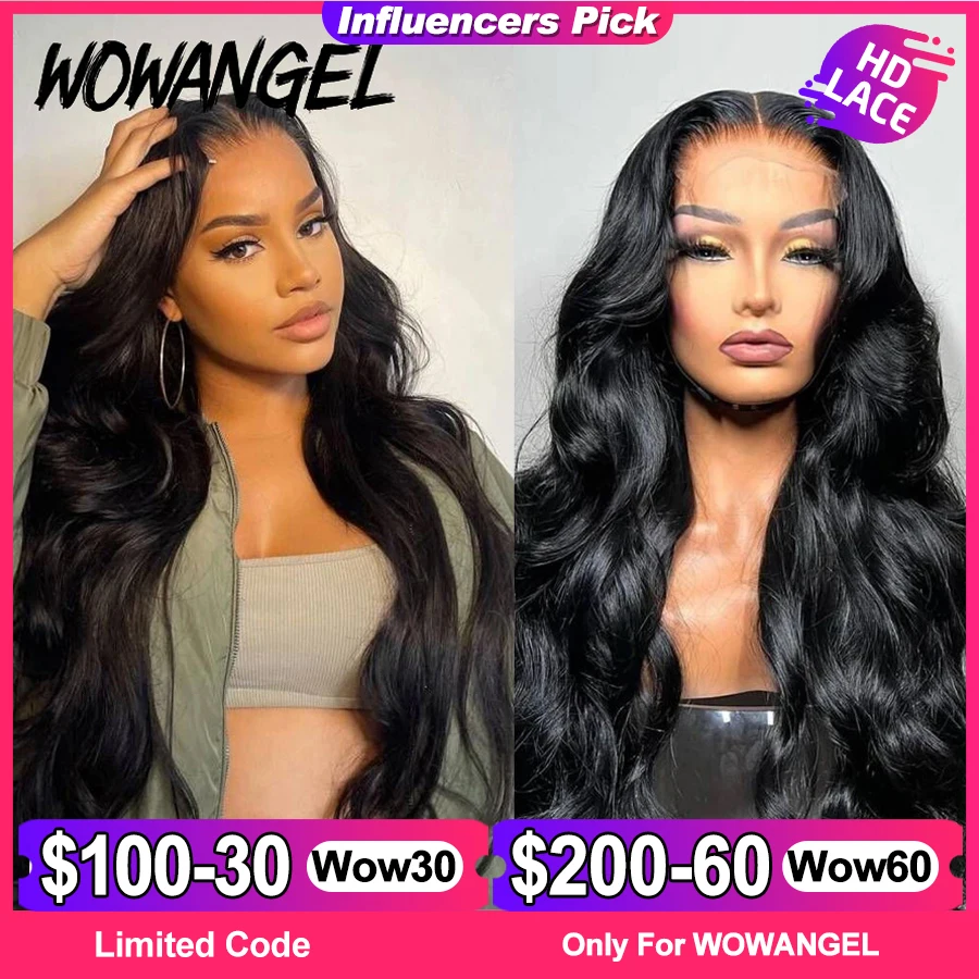 Wow Angel Glueless 250% Real HD Lace Closure Wigs 7X7/6x6/5X5 HD Closure  Wig Body Wave Pre Plucked Human Hair Wigs For Women