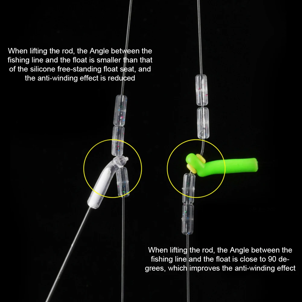 30pcs/lot Fishing Gear Block Rotation Drift Fishing Floats Accessory Bobber Rubber Tools Fishing Gadget Float Rest