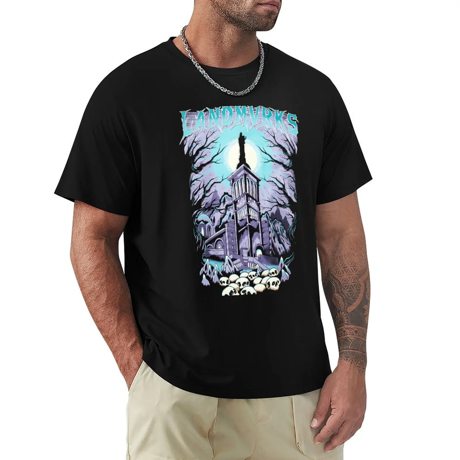 

LANDMVRKS - Skull Castle T-Shirt cute tops heavyweights tees sweat men clothes