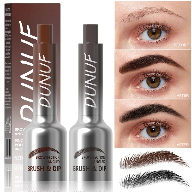 Square Brush Wild Eyebrow Painting Anti Smudging Eyebrow Tint Pencil 3D Dye Dip Eyebrow Enhancers Press Type Eyebrows Dye Pen 3