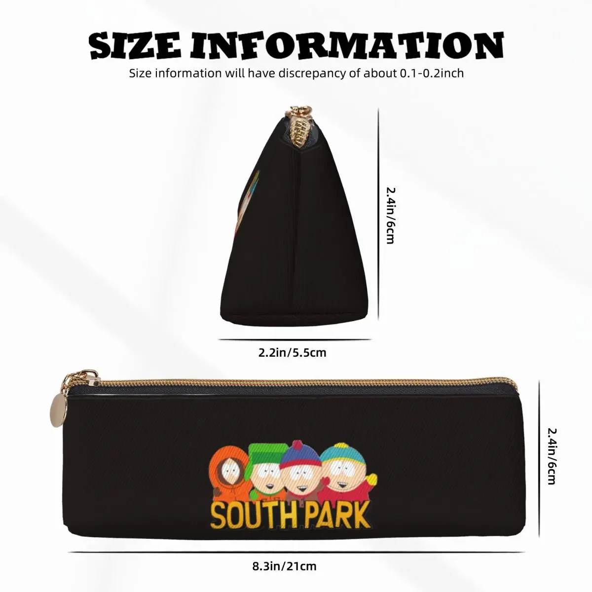 Cute Southed Pencil Case Parks Cartoon Chirden Large  Bag Boy Girl Triangle  School  Cases Graphic Stationery 5