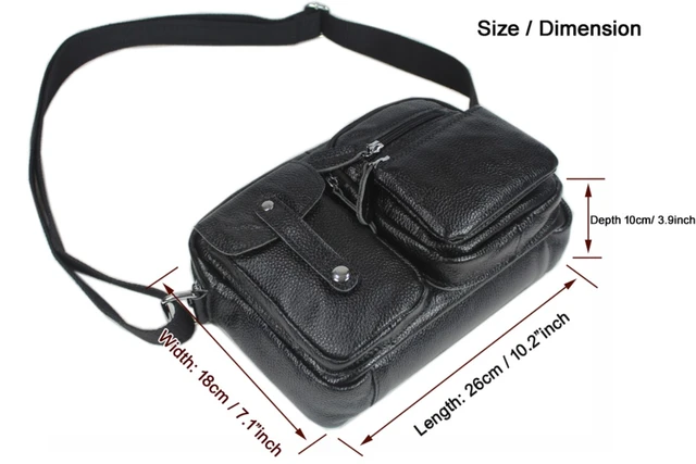 Full Grain Leather Crossbody Bag Small Messenger Bag Casual