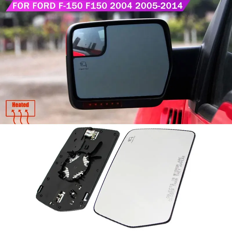 Specchietto Riscaldato Lato Passeggero Per Ford F-150 2011-2014 - Vetro Convesso Con Supporto - Sostituisce 4L3Z-17K707-DA