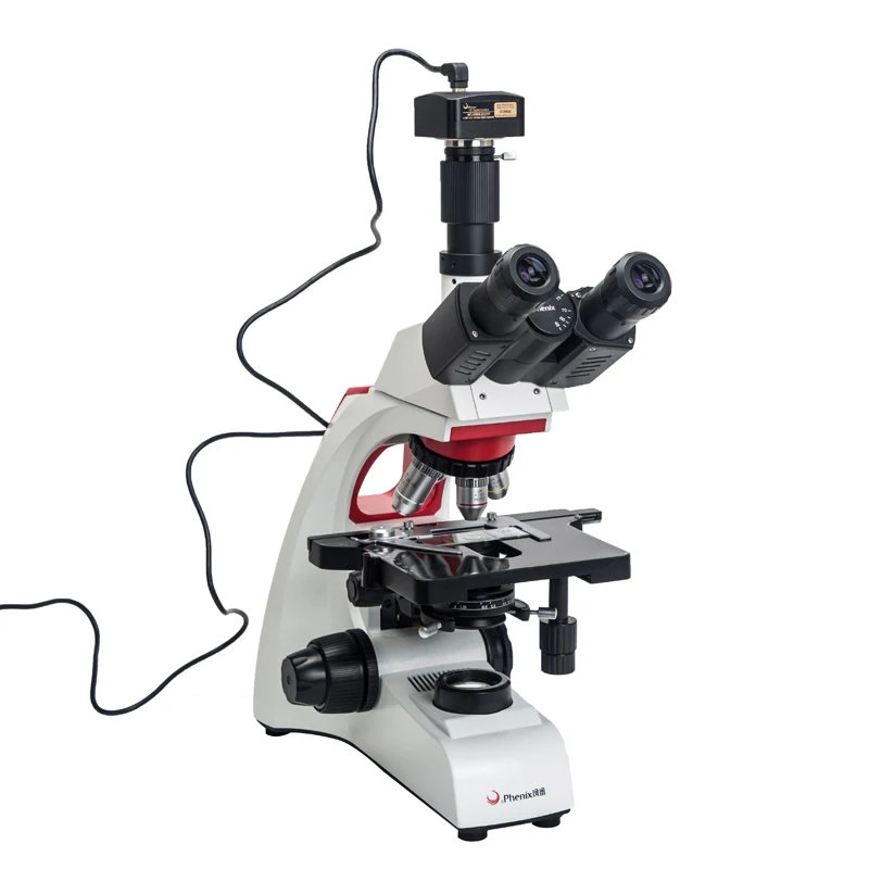 

Phenix 40X-1600X Microscope with 5MP CMOS Live analysis Biological Trinocular Microscope