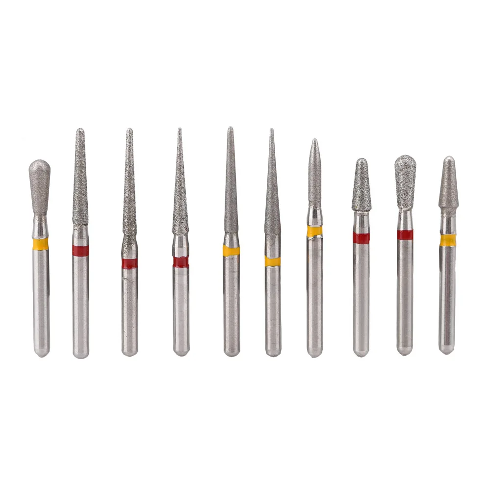 

10Pcs/set Dental Diamond Burs Drill Kits FG1.6mm With Durable Storage Box Teeth Porcelain Oral Dentist Polish Tools Accessories